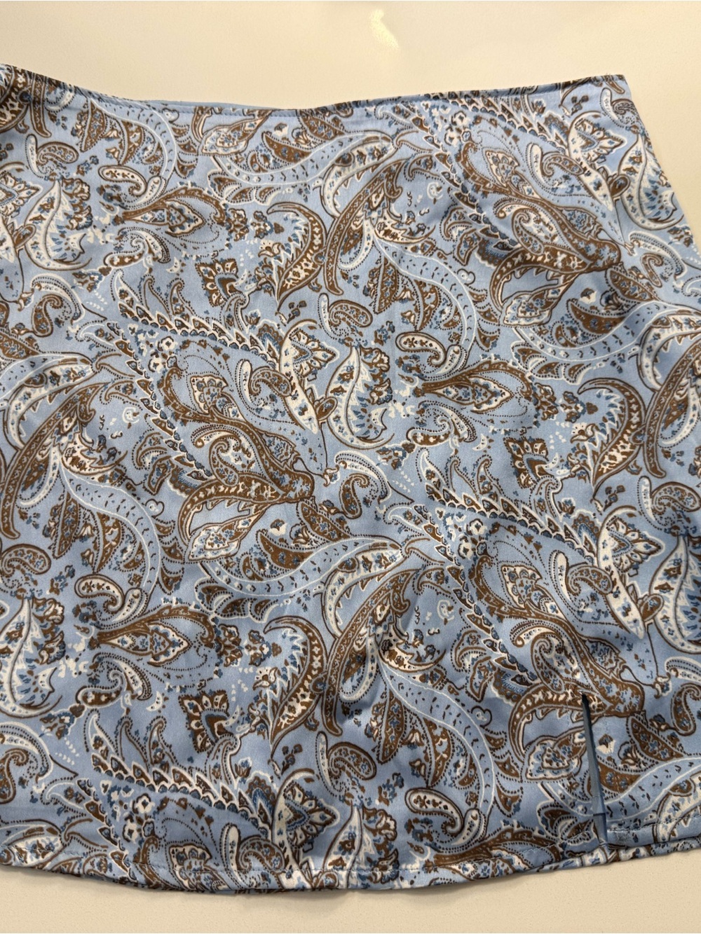Women’s Light Blue Paisley Print Skirt